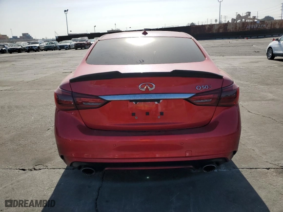 2020 Infiniti Q50 RED SPORT 400 with VIN JN1FV7AP3LM630210, listed as a Copart auction lot 41796535 with NaN miles and Salvage Title. Bid and sale history available at carsss.com. Image 6.