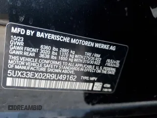 2024 BMW X6 xDrive40i with VIN 5UX33EX02R9U49162, listed as a Copart auction lot 85107534 with 14,888 mi miles and Salvage Title. Bid and sale history available at carsss.com. Image 13.