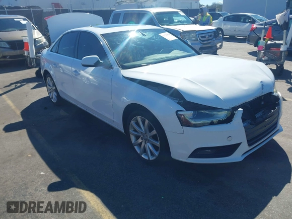 2013 Audi A4 Premium with VIN WAUAFAFL2DN049345, listed as a IAAI auction lot 41731822 with 195,719 mi miles. Bid and sale history available at carsss.com. Image 1.