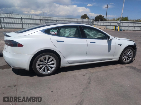 2017 Tesla Model S 100D with VIN 5YJSA1E29HF186222, listed as a Copart auction lot 55060935 with Not provided miles and Salvage title. Bid and sale history available at DreamBid. Image 3.
