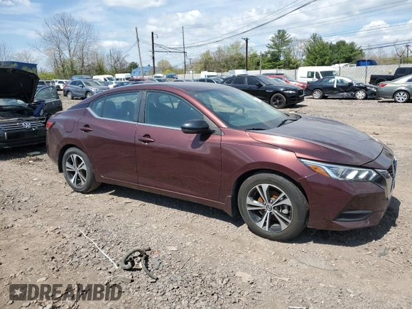 2020 Nissan Sentra SV with VIN 3N1AB8CV4LY293905, listed as a Copart auction lot 54066715 with Not Provided miles and Clean Title. Bid and sale history available at DreamBid. Image 4.