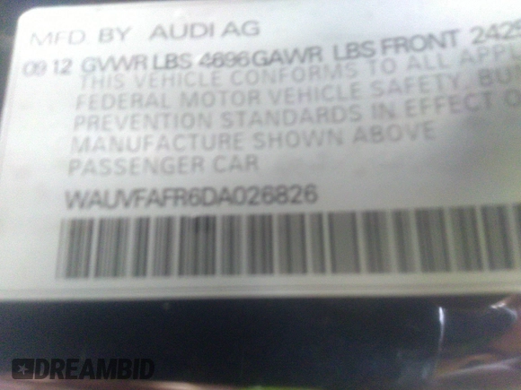 2013 Audi A5 Prestige z VIN WAUVFAFR6DA026826, wystawiony jako IAAI lot #37101768 z przebiegiem Nie podano mil oraz . Historia ofert i sprzedaży dostępna na DreamBid. Obrazek 9.