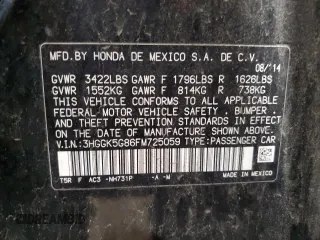 2015 Honda Fit EX with VIN 3HGGK5G86FM725059, listed as a Copart auction lot 55472275 with 63,096 mi miles and Salvage title. Bid and sale history available at DreamBid. Image 12.