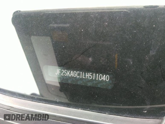 2020 Subaru Forester Premium with VIN JF2SKAGC1LH511040, listed as a IAAI auction lot 42854252 with 95,067 mi miles and . Bid and sale history available at DreamBid. Image 11.