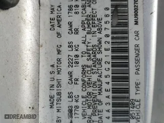 2001 Mitsubishi Eclipse GS with VIN 4A3AE45G21E207560, listed as a Copart auction lot 79057054 with 204,502 mi miles and Salvage Title. Bid and sale history available at carsss.com. Image 12.