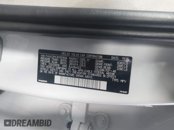 2017 Volvo XC90 Momentum с VIN YV4A22PK3H1151046, выставлен на аукционе IAAI как лот 41628929 с пробегом 132 672 миль миль и . История ставок и продаж доступна на DreamBid. Изображение 9.