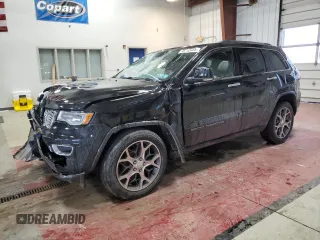 2020 Jeep Grand Cherokee Overland with VIN 1C4RJFCG0LC136132, listed as a Copart auction lot 45793435 with 66,491 mi miles and Salvage Title. Bid and sale history available at DreamBid. Image 1.