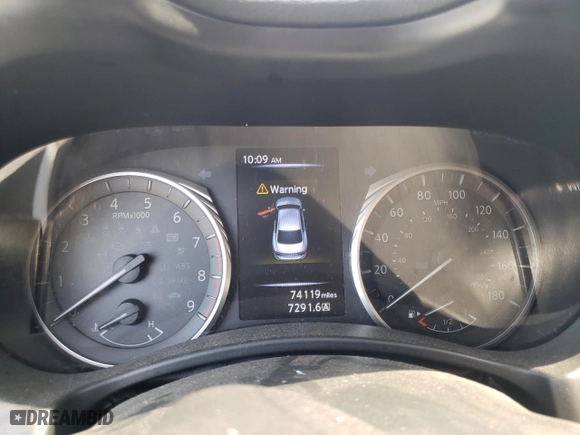 2020 Infiniti Q50 3.0t PURE with VIN JN1EV7AP1LM201983, listed as a Copart auction lot 59481394 with 74,119 mi miles and Salvage Title. Bid and sale history available at carsss.com. Image 9.