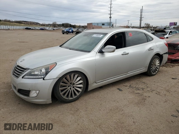 2014 Hyundai Equus Signature with VIN KMHGH4JH1EU078527, listed as a Copart auction lot 51106305 with Not Provided miles and Salvage Title. Bid and sale history available at DreamBid. Image 1.