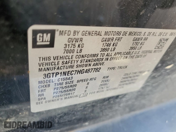 2017 GMC Sierra 1500 SLT с VIN 3GTP1NEC7HG487782, выставлен на аукционе Copart как лот 63130024 с пробегом 164 845 миль миль и Чистый • Clean title. История ставок и продаж доступна на DreamBid. Изображение 12.