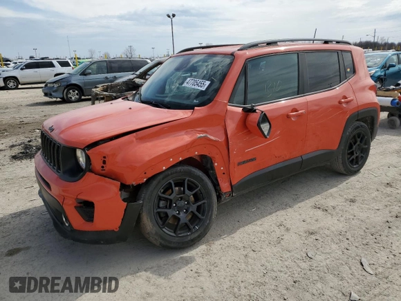 2019 Jeep Renegade Altitude z VIN ZACNJABB0KPK52915, wystawiony jako Copart lot #47705455 z przebiegiem 75 247 mil mil oraz Szkoda całkowita • Salvage title. Historia ofert i sprzedaży dostępna na DreamBid. Obrazek 1.