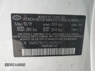 2020 Hyundai Elantra SE z VIN 5NPD74LF7LH504637, wystawiony jako Copart lot #54455495 z przebiegiem 91 624 mil mil oraz Szkoda całkowita • Salvage title. Historia ofert i sprzedaży dostępna na DreamBid. Obrazek 12.