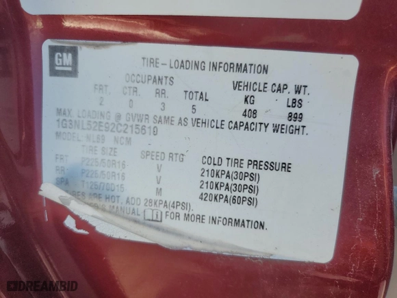 2002 Oldsmobile Alero GL1 with VIN 1G3NL52E92C215610, listed as a Copart auction lot 69024954 with 158,441 mi miles and Salvage Title. Bid and sale history available at carsss.com. Image 12.
