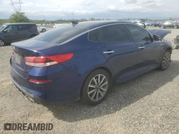 2019 Kia Optima LX with VIN 5XXGT4L35KG353807, listed as a Copart auction lot 50650985 with 74,601 mi miles and Salvage Title. Bid and sale history available at carsss.com. Image 3.