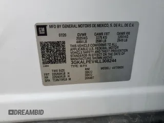 2020 GMC Terrain SLT with VIN 3GKALPEV4LL308244, listed as a Copart auction lot 44169165 with 33,697 mi miles and Salvage title. Bid and sale history available at DreamBid. Image 14.
