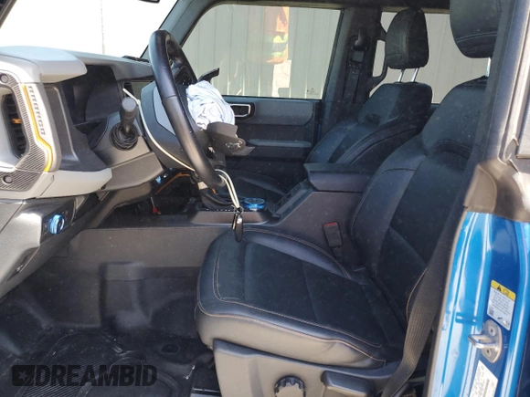 2022 Ford Bronco with VIN 1FMEE5DH1NLB90221, listed as a Copart auction lot 50436115 with 22,843 mi miles and Salvage title. Bid and sale history available at DreamBid. Image 7.