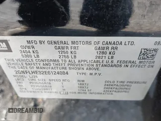 2014 Chevrolet Equinox LTZ with VIN 2GNFLHE32E6124084, listed as a IAAI auction lot 42132655 with 95,239 mi miles. Bid and sale history available at carsss.com. Image 9.