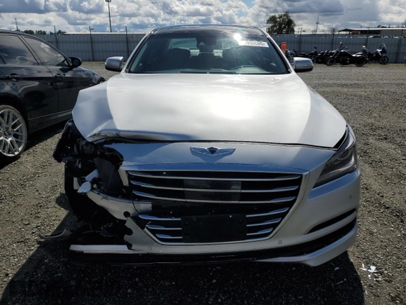 2015 Hyundai Genesis 3.8L with VIN KMHGN4JEXFU047955, listed as a Copart auction lot 48955005 with 91,274 mi miles and Salvage Title. Bid and sale history available at carsss.com. Image 5.