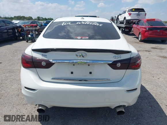 2014 Infiniti Q50 with VIN JN1BV7AP2EM671929, listed as a IAAI auction lot 41794659 with 77,930 mi miles. Bid and sale history available at carsss.com. Image 17.