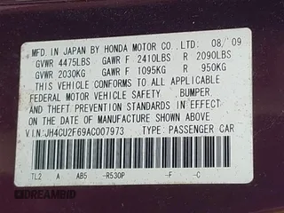 2010 Acura TSX с VIN JH4CU2F69AC007973, выставлен на аукционе IAAI как лот 42848014 с пробегом 110 582 миль миль и . История ставок и продаж доступна на DreamBid. Изображение 9.
