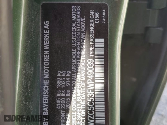 2015 MINI Countryman S with VIN WMWZC5C53FWP49039, listed as a Copart auction lot 60200335 with Not provided miles and Salvage title. Bid and sale history available at DreamBid. Image 14.