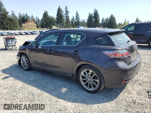 2012 Lexus CT 200h with VIN JTHKD5BH3C2112182, listed as a Copart auction lot 54453715 with 91,378 mi miles and Salvage Title. Bid and sale history available at carsss.com. Image 2.