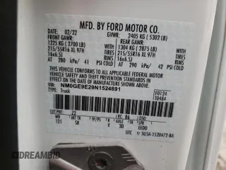 2022 Ford Transit Connect XL z VIN NM0GE9E29N1524891, wystawiony jako Copart lot #67585133 z przebiegiem 7 025 mil mil oraz . Historia ofert i sprzedaży dostępna na DreamBid. Obrazek 13.