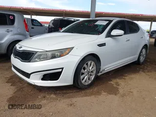 2015 Kia Optima LX with VIN 5XXGM4A79FG381540, listed as a IAAI auction lot 41950873 with 98,732 mi miles. Bid and sale history available at carsss.com. Image 2.