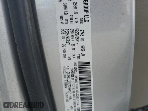 2012 Chrysler Town & Country Touring-L with VIN 2C4RC1CGXCR208457, listed as a Copart auction lot 51289015 with 290,272 mi miles and Salvage Title. Bid and sale history available at carsss.com. Image 16.
