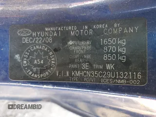 2009 Hyundai Accent Man L with VIN KMHCN35C29U132116, listed as a Copart auction lot 50988215 with 0 mi miles and Clean Title. Bid and sale history available at carsss.com. Image 12.