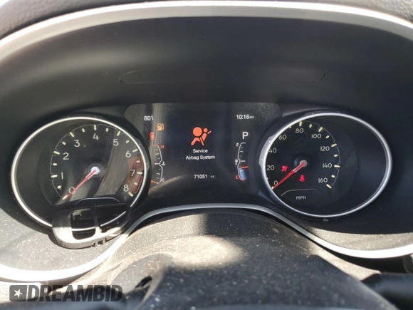 2018 Jeep Compass Latitude z VIN 3C4NJCBBXJT124610, wystawiony jako Copart lot #53507255 z przebiegiem 71 051 mil mil oraz Szkoda całkowita • Salvage title. Historia ofert i sprzedaży dostępna na DreamBid. Obrazek 9.