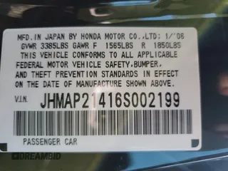 2006 Honda S2000 z VIN JHMAP21416S002199, wystawiony jako Copart lot #69410654 z przebiegiem 31 791 mil mil oraz Szkody całkowita. Historia ofert i sprzedaży dostępna na DreamBid. Obrazek 13.