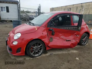 2015 FIAT 500 Abarth with VIN 3C3CFFFH9FT570722, listed as a Copart auction lot 46933005 with 84,642 mi miles and Salvage Title. Bid and sale history available at carsss.com. Image 1.