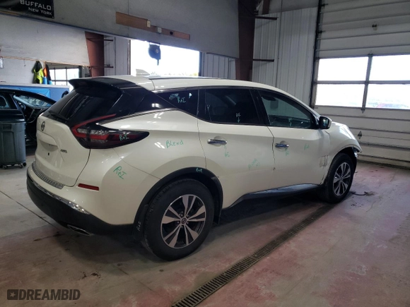 2021 Nissan Murano S with VIN 5N1AZ2AS7MC125308, listed as a Copart auction lot 75394454 with 23,691 mi miles and Non Repairable. Bid and sale history available at carsss.com. Image 3.