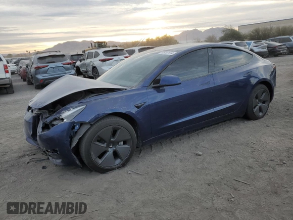 2021 Tesla Model 3 Long Range with VIN 5YJ3E1EB2MF055863, listed as a Copart auction lot 85267844 with 28,141 mi miles and Salvage Title. Bid and sale history available at carsss.com. Image 1.