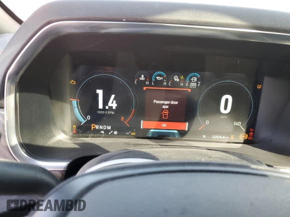 2023 Ford F-150 Raptor with VIN 1FTFW1RJ7PFA73609, listed as a Copart auction lot 45202695 with 22,974 mi miles and Salvage Title. Bid and sale history available at DreamBid. Image 9.