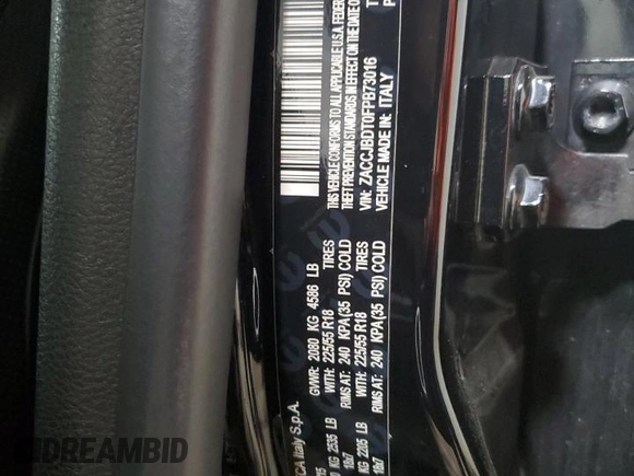 2015 Jeep Renegade Limited with VIN ZACCJBDT0FPB73016, listed as a Copart auction lot 54967325 with 194,221 mi miles and Clean Title. Bid and sale history available at DreamBid. Image 14.