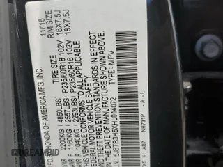 2017 Acura RDX Technology с VIN 5J8TB3H5XHL014072, выставлен на аукционе Copart как лот 54793305 с пробегом 91 344 миль миль и Списание • Salvage title. История ставок и продаж доступна на DreamBid. Изображение 12.