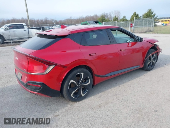 2022 Kia EV6 GT-Line with VIN KNDC4DLCXN5027702, listed as a IAAI auction lot 41891614 with 68,045 mi miles and . Bid and sale history available at DreamBid. Image 4.
