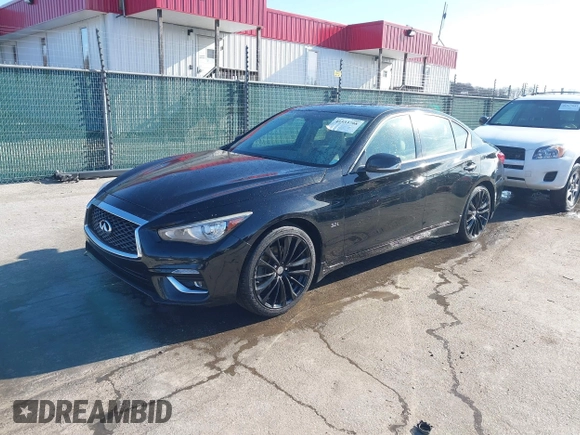 2018 Infiniti Q50 3.0t LUXE with VIN JN1EV7AP0JM351287, listed as a IAAI auction lot 41533708 with 82,549 mi miles. Bid and sale history available at carsss.com. Image 2.