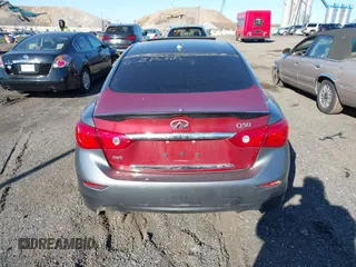 2014 Infiniti Q50 Sport with VIN JN1BV7AR9EM693864, listed as a IAAI auction lot 42050681 with 115,967 mi miles and . Bid and sale history available at carsss.com. Image 16.