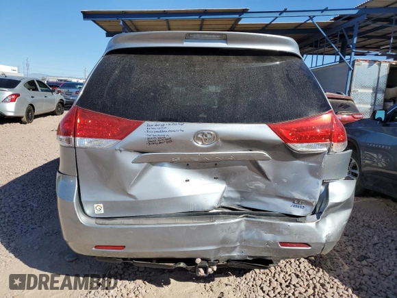 2011 Toyota Sienna LE with VIN 5TDJK3DC6BS028132, listed as a Copart auction lot 47260205 with 193,216 mi miles and Salvage Title. Bid and sale history available at carsss.com. Image 6.