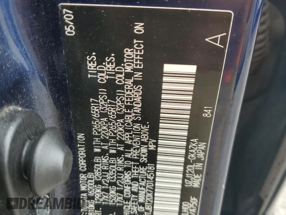 2007 Lexus GX 470 z VIN JTJBT20X770145181, wystawiony jako Copart lot #51972405 z przebiegiem Nie podano mil oraz Tytuł czysty. Historia ofert i sprzedaży dostępna na DreamBid. Obrazek 13.