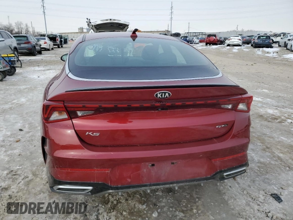 2021 Kia K5 GT-Line with VIN 5XXG64J28MG004337, listed as a Copart auction lot 45863295 with 77,897 mi miles and Salvage Title. Bid and sale history available at carsss.com. Image 6.