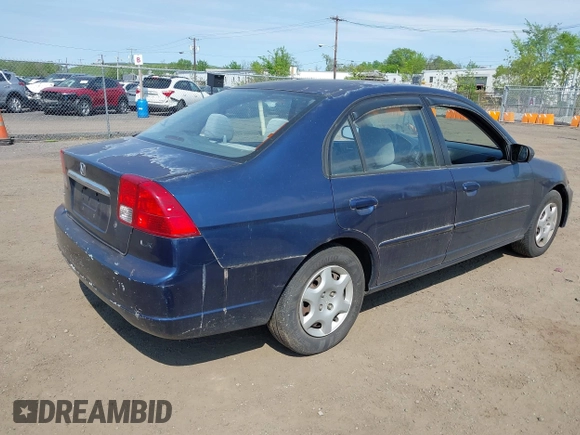 2003 Honda Civic LX with VIN 2HGES16583H594640, listed as a IAAI auction lot 42157801 with 167,981 mi miles. Bid and sale history available at carsss.com. Image 4.