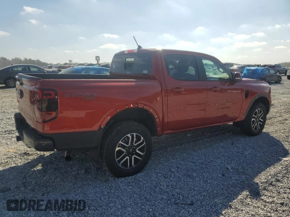 2024 Ford Ranger LARIAT with VIN 1FTER4KH8RLE11891, listed as a Copart auction lot 77827834 with 12,423 mi miles and Salvage Title. Bid and sale history available at carsss.com. Image 3.