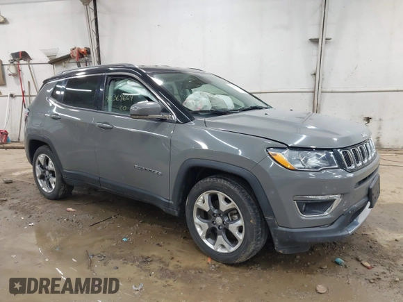 2020 Jeep Compass Limited z VIN 3C4NJCCB9LT108111, wystawiony jako IAAI lot #42369664 z przebiegiem 83 355 mil mil oraz . Historia ofert i sprzedaży dostępna na DreamBid. Obrazek 1.