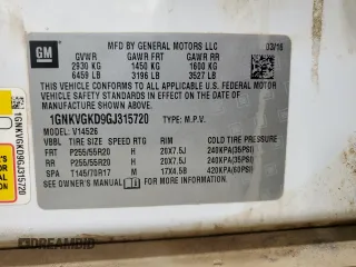 2016 Chevrolet Traverse LT with VIN 1GNKVGKD9GJ315720, listed as a Copart auction lot 46350995 with 140,297 mi miles and Salvage Title. Bid and sale history available at DreamBid. Image 15.