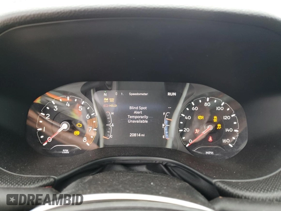 2022 Jeep Compass Trailhawk with VIN 3C4NJDDBXNT231276, listed as a Copart auction lot 55290785 with 20,814 mi miles and Salvage title. Bid and sale history available at DreamBid. Image 9.