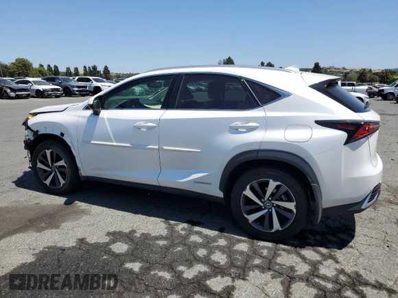 2021 Lexus NX 300h with VIN JTJGJRDZ8M5012895, listed as a Copart auction lot 62593635 with 41,210 mi miles and Salvage title. Bid and sale history available at DreamBid. Image 2.